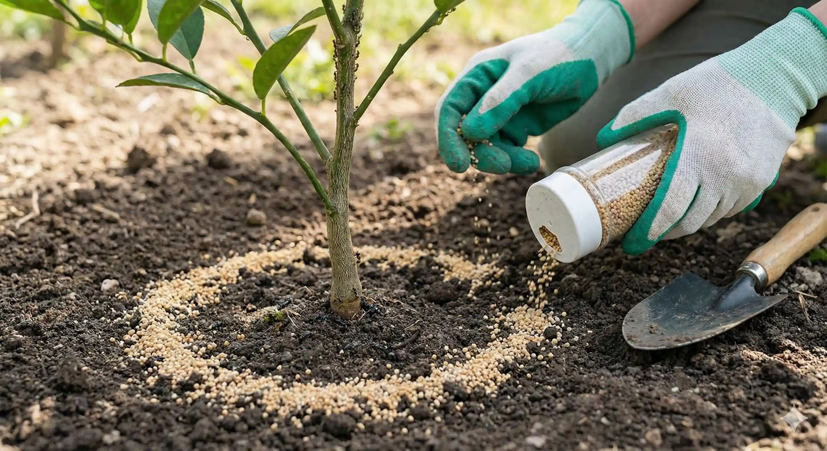 Installing ant barrier system to prevent ant protection of aphid colonies