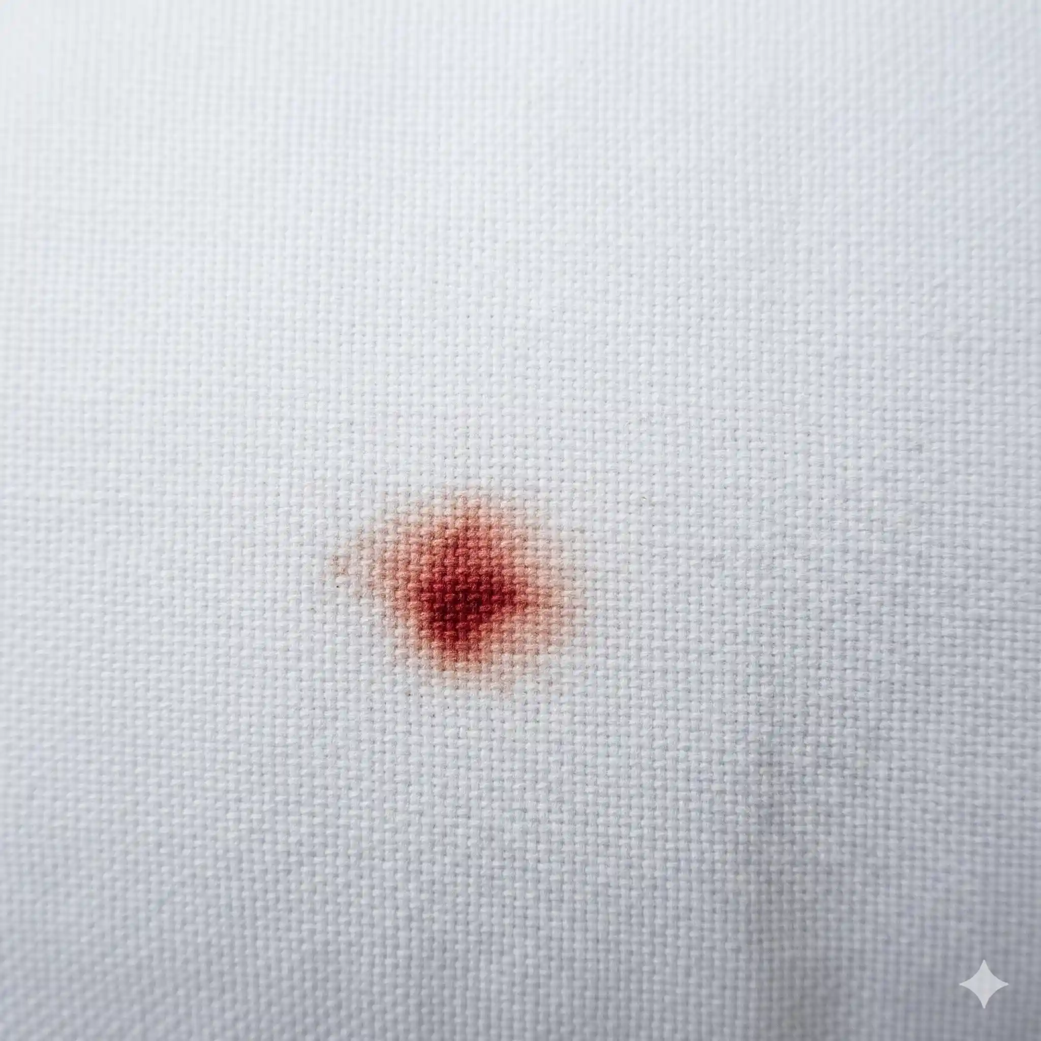 Blood stains on white bedsheet from crushed bed bugs after feeding