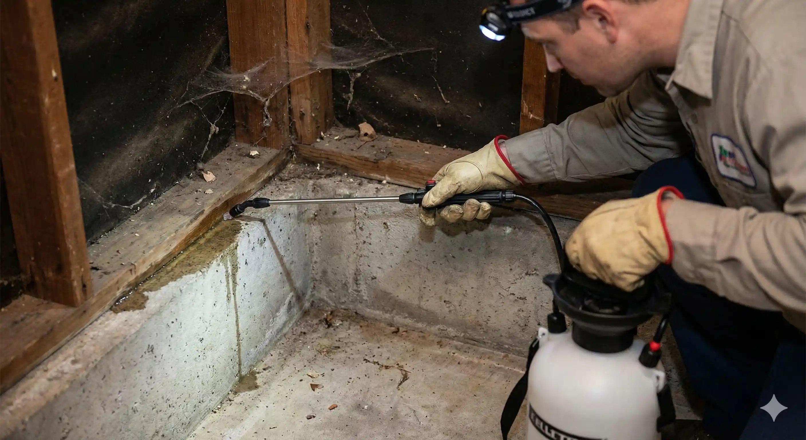 Applying targeted residual treatment in black widow harborage areas
