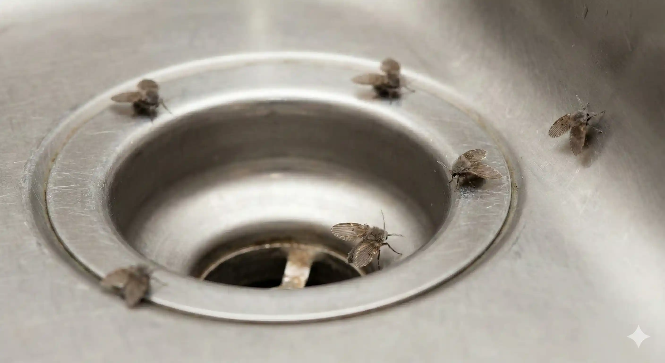Drain gnats emerging from bathroom or kitchen drain