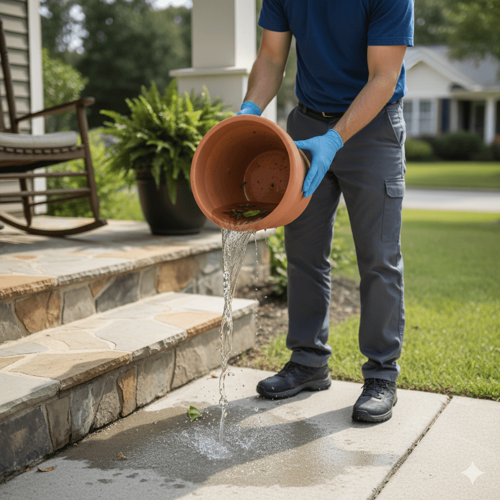 Environmental modification eliminating mosquito breeding sites through drainage correction