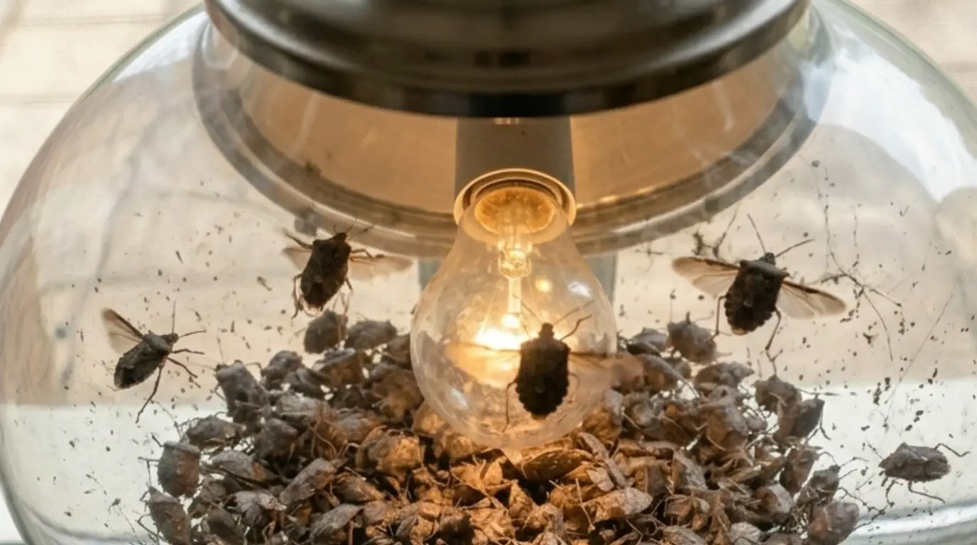 Stink bug in flight inside home