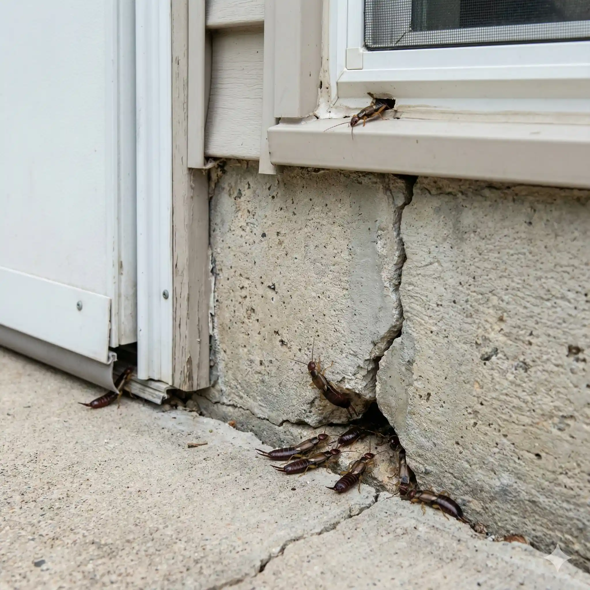 Foundation gaps and entry points allowing weevil access